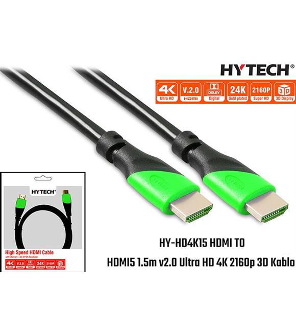 Hytech HY-HD4K15 HDMI TO HDMI 15m v2.0 Ultra HD 4K 2160p 3D Kablo