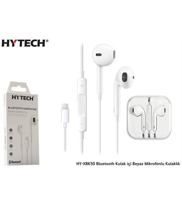 Hytech HY-XBK50 Bluetooth Kulak içi Beyaz Mikrofon kulaklık