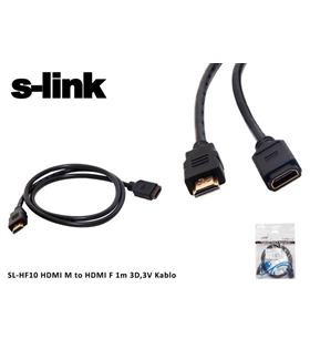 S-link SL-HF10 Hdmı m to Hdmı f 1 Mt 3d,3v Kablo Hdmı Erkek To Hdmı Dişi Uzatma