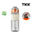 Tkk T1025 Çift Kullanım Pipetli/Rahat İçim Beyaz Tritan Matara 600ml