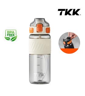 Tkk T1025 Çift Kullanım Pipetli/Rahat İçim Beyaz Tritan Matara 600ml