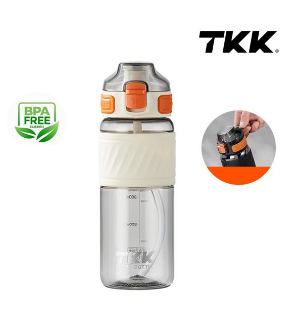 Tkk T1025 Çift Kullanım Pipetli/Rahat İçim Beyaz Tritan Matara 600ml