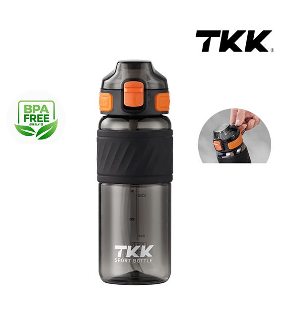 Tkk T1025 Çift Kullanım Pipetli/Rahat İçim Siyah Tritan Matara 600ml