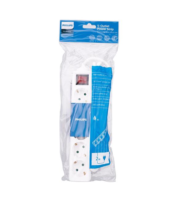Philips SPS1050A-51 5'li Priz 2 Metre Anahtarlı Çocuk Korumalı