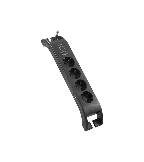 S-link SPG3041 2m 2xUSB=2.4a 3G1.5mm2 900 Joule 4'lü Akım Korumalı Siyah Priz