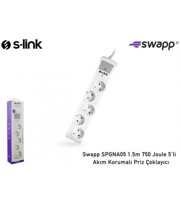 S-link Swapp SPGNA05 1.5m 750 Joule 5Li Akım Koruyucu Priz Çoklayıcı