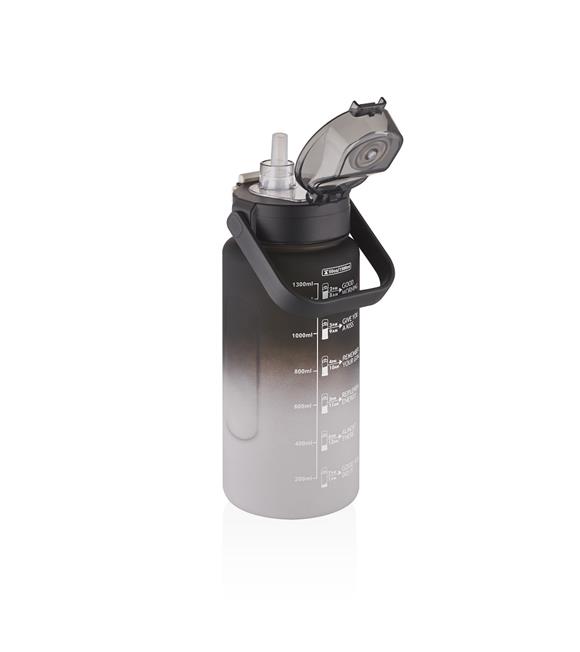Vagonlife VGN2213-T 1500ml Siyah Beyaz Tritan Motivasyon Matarası