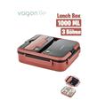 Vagonlife BL10164 1000ml Pembe 3 Bölmeli Çelik Saklama Kabı