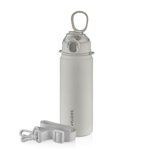 Shotay ST-8228 750ml Beyaz Pipetli Şeffaf Kapaklı Çelik Termos Okula Dönüş Kampanyası Mataralar