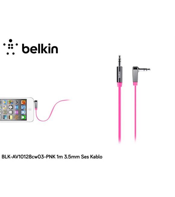Belkin BLK-AV10128CW03-PNK 1m 3.5mm Ses Kablosu