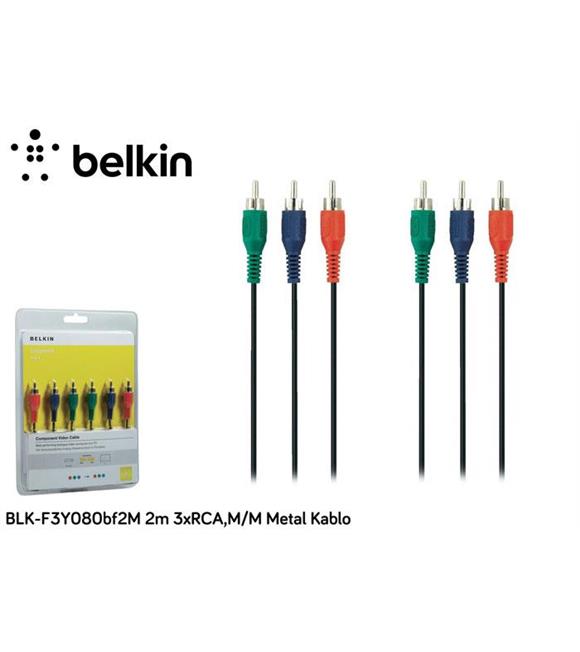 Belkin BLK-F3Y080BF2M 2m 3xrca,m-m Metal Kablo