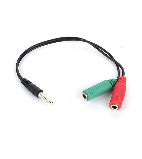 Dark DK-CB-AUC01 2x3.5mm Stereo Dişi - 4pin 3.5mm Stereo Erkek Y Kablo