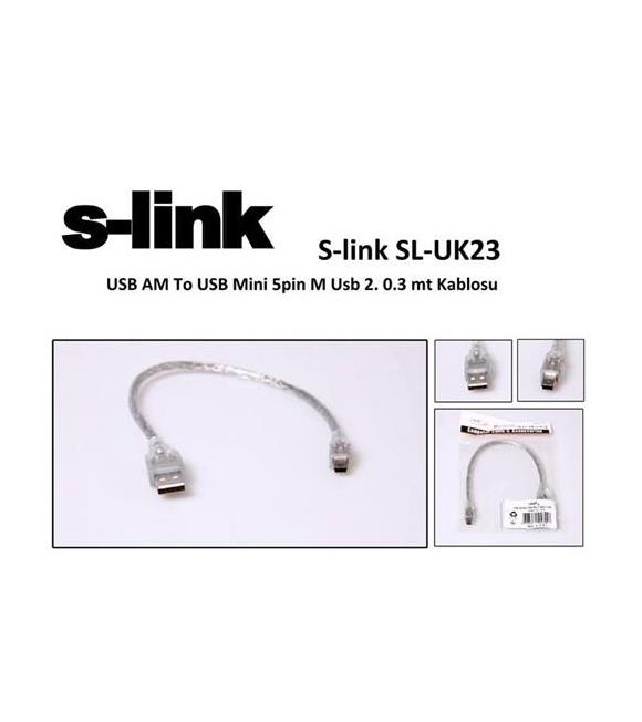 S-link SL-UK23 Usb am To USB Mini 5pin m Usb 2.0 30 cm Kablosu