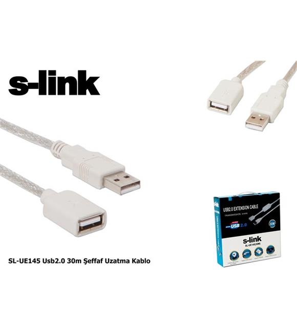 S-link SL-UE145 30mt 2.0 Usb Şeffaf Uzatma Kablosu