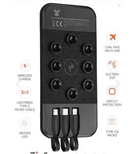 Snapron SNP-3003 10.000 Mah Vantuzlu Wireless Kablosuz ve 3in1 Kablolu Powerbank