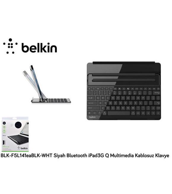 Belkin BLK-F5L141EABLK-WHT Siyah Bluetooth ipad3g Q Multimedia Kablosuz Klavye