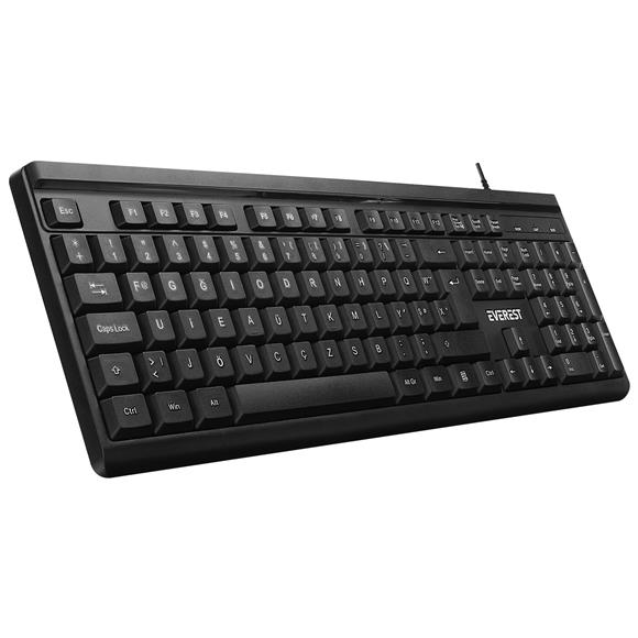 Everest KB-741F Siyah-Gri USB 2 Metre Bakır Kablolu Tamamen Türkçe F Klavye