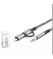 HADRON GJ-027 3.5MM TO TYPE-C + LIGHTNING KABLO AUX CAR SİYAH