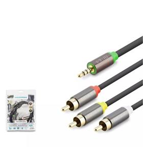 HADRON HDX1064 3.5MM TO 3RCA KABLO 2LINE GOLD 1.5M SİYAH