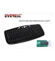 Everest KB-831U Siyah Q Usb Multimedya Kablolu 111 Tuşlu Klavye