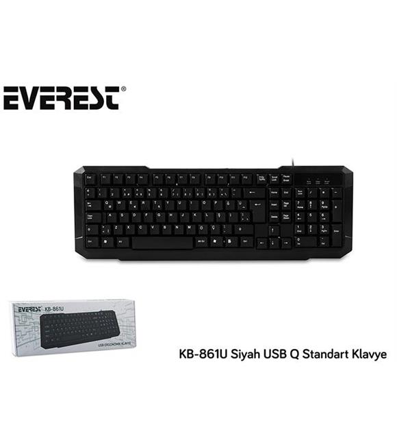 Everest KB-861U Siyah Q Usb Standart Kablolu 105 Tuşlu Klavye