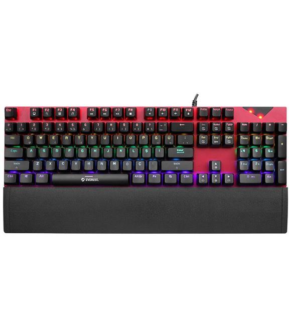 Everest KB-MK7 Kırmızı USB Bilek Destekli Mekanik Q Red Switch Gaming Oyuncu Klavyesi