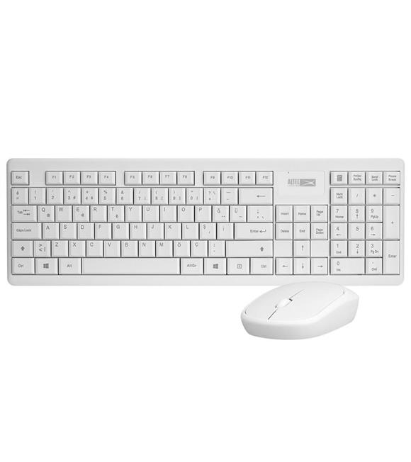 Altec Lansing ALBC6314 Beyaz 2.4GHz 1200DPI Mouse Türkçe Q Kablosuz Klavye + Mouse Set