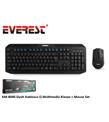 Everest KM-8000 Siyah Q Kalosuz Multimedya 104 Tuşlu Klavye Mouse Set 800 Dpı 3 Buton Mouse