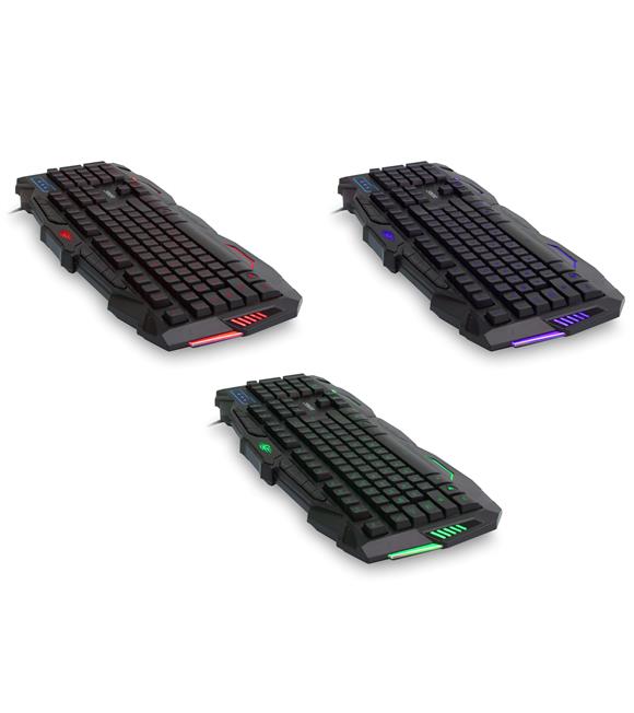 Everest KM-810 Siyah Q Usb Kablolu Multimedya Gaming Klavye Mouse Set 3 Farklı  Aydınlatmalı_1