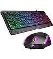 Everest KM-R59 FORZA PLUS Siyah Usb Rainbow Backlight Q Klavye + 1200 dpi Mouse Set