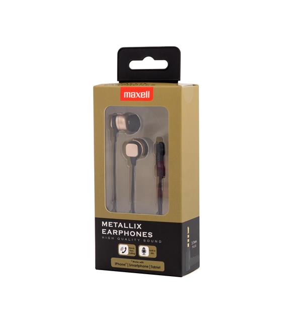 Maxell Metallix Gold Kulakiçi Mikrofonlu Kulaklık Tek Jaklı_1