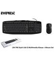 Everest UN-796 Siyah Usb Q Multimedia Klavye + Mouse Set