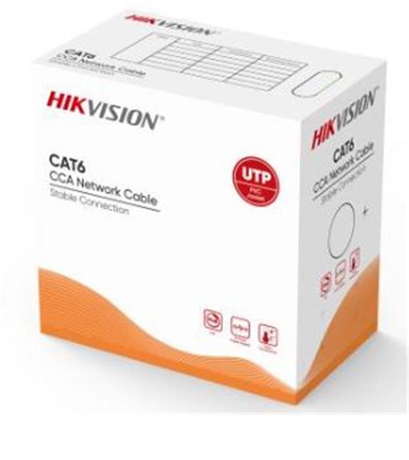 Hikvision DS-1LN6UU-CCA CAT6 U-UTP 24 AWG 305 Metre Ağ Kablosu, CCA, 0,57 mm