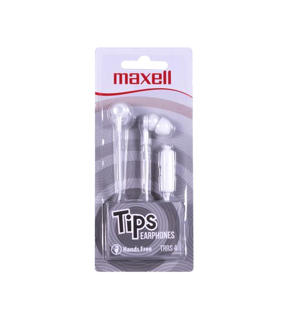 Maxell In-Tips Earphones Beyaz Kulakiçi Mikrofonlu Kulaklık Tek Jaklı_1
