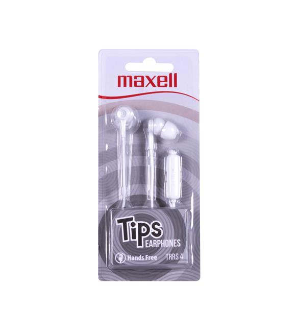 Maxell In-Tips Earphones Beyaz Kulakiçi Mikrofonlu Kulaklık Tek Jaklı