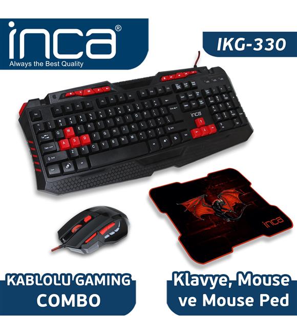 Inca IKG-330 Türkçe Gaming Combo Set(Gaming Klavye Mouse Mousepad)