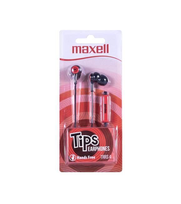 Maxell In-Tips Earphones Kırmızı Kulakiçi Mikrofonlu Kulaklık Tek Jaklı_1