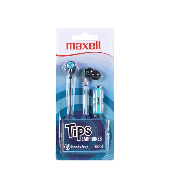 Maxell In-Tips Earphones Mavi Kulakiçi Mikrofonlu Kulaklık Tek Jaklı_1