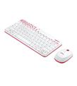 Logitech 920-008214 MK240 Beyaz-Kırmızı Kablosuz Klavye Mouse Set