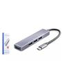 HADRON HDX7043 TYPE-C HUB 4-USB3.0 GRİ