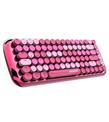 Everest KB-BT09 PARRY Renkli Tuşlu Pembe Bluetooth+ 2.4Ghz Q Yuvarlak Tuşlu Mekanik Klavye Kablosuz