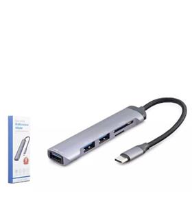 HADRON HDX7039 USB HUB COMBO 5IN1 USB type-c SD + TF CARD GRİ