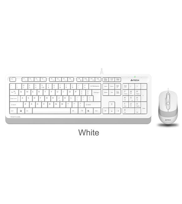 A4 Tech F1010 Q Usb Beyaz Fn-Mm Klv+Optik Mouse Set_1