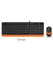 A4 Tech F1010 Q Usb Turuncu Fn-Mm Klv+Optik Mouse Set_1)