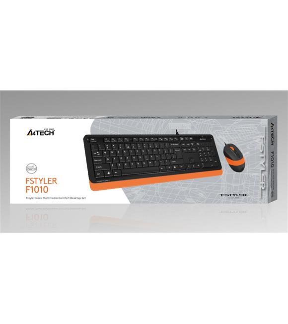 A4 Tech F1010 Q Usb Turuncu Fn-Mm Klv+Optik Mouse Set