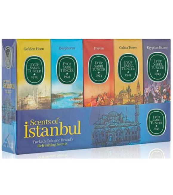Eyüp Sabri Tuncer 16ml Silindir Cam Şişe Kolonya 5li Set Scents of İstanbul
