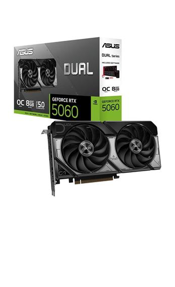 Asus DUAL-RTX5060-O8G-NVIDIA-GEFORCE-RTX 5060-8GB GDDR7-128BIT--OC-HDMI-3XDP-DLSS3 Ekran Kartı Haftanın Ürünleri
