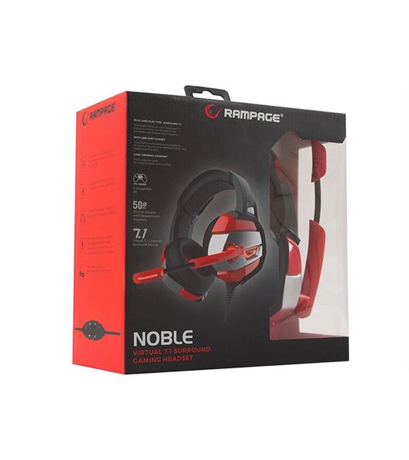 Rampage RM-K5 Noble Siyah Kırmızı 7.1 Surround Sound System Usb Mikrofonlu Oyuncu Kulaklığı