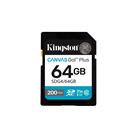 Kingston SDG4-64GB 64GB SDXC Canvas Go Plus Gen4 200MB-s C10 UHS-I U3 V30 Hafıza Kartı