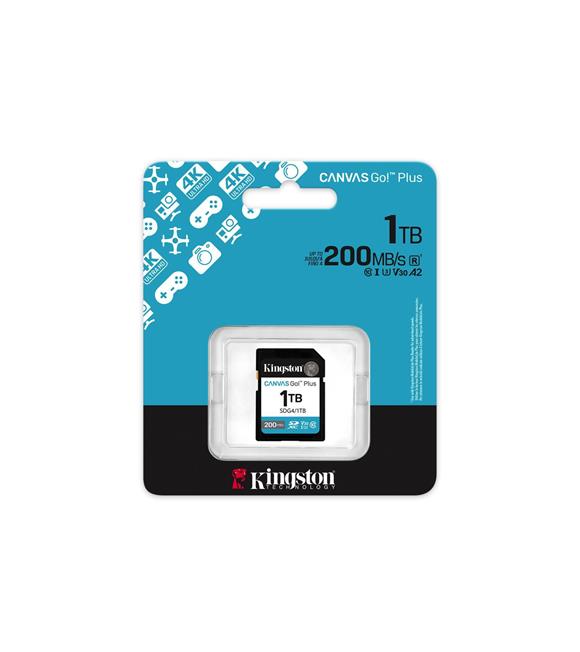 Kingston SDG4-1TB 1TB SDXC Canvas Go Plus Gen4 200MB-s C10 UHS-I U3 V30 Hafıza Kartı